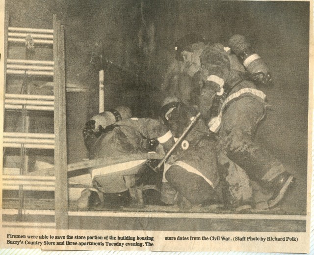 1983 Buzzy's Store Fire,  Look 3/4 Boots
L to R: Rick Corcoran, Tommy Blazer, and Russ Tarleton